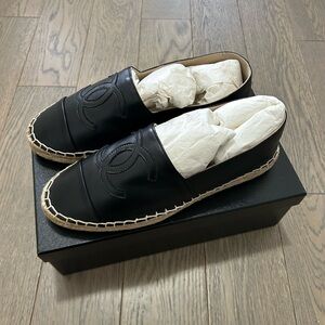 Chanel Black Lambskin Espadrilles